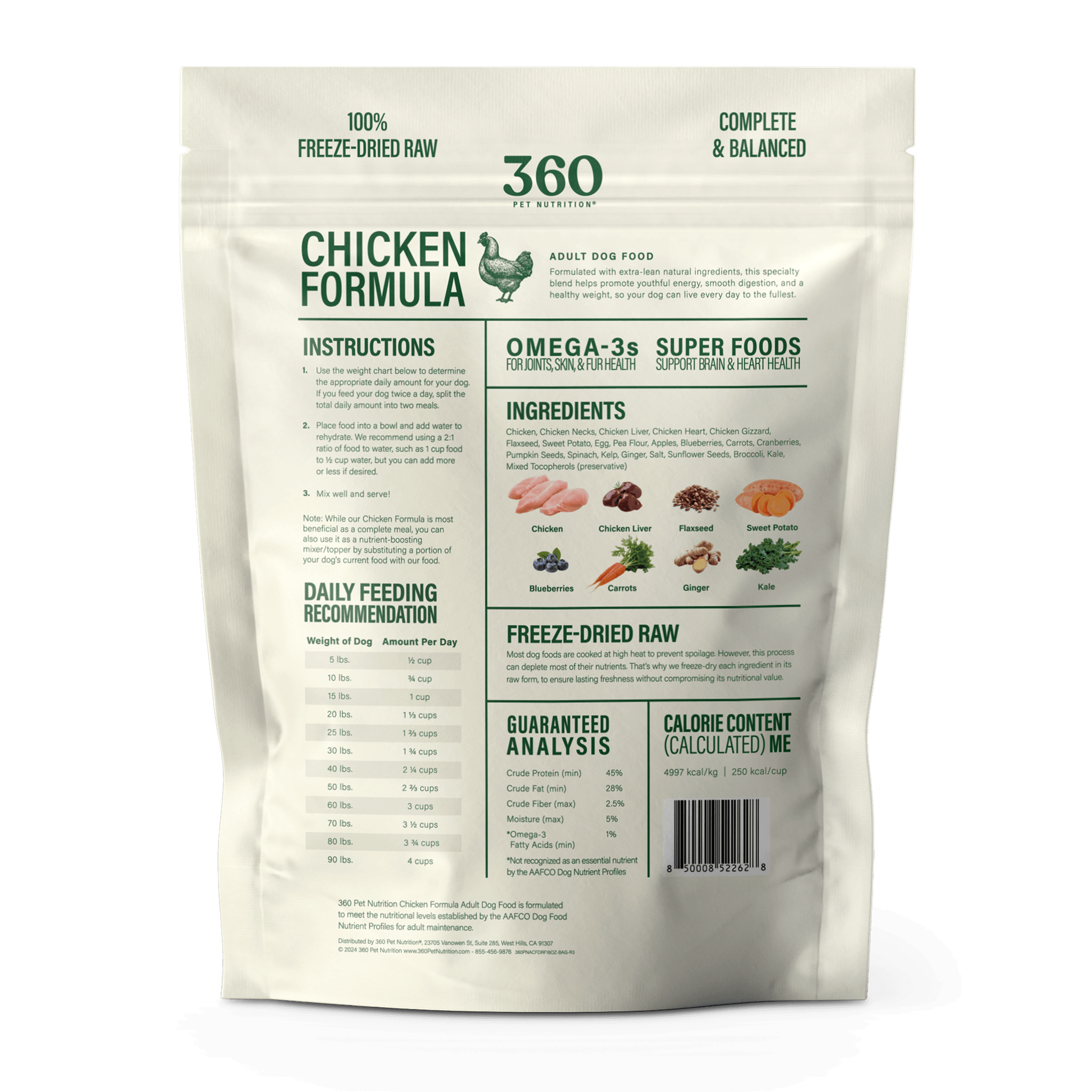Freeze-Dried Dog Food, Chicken Formula