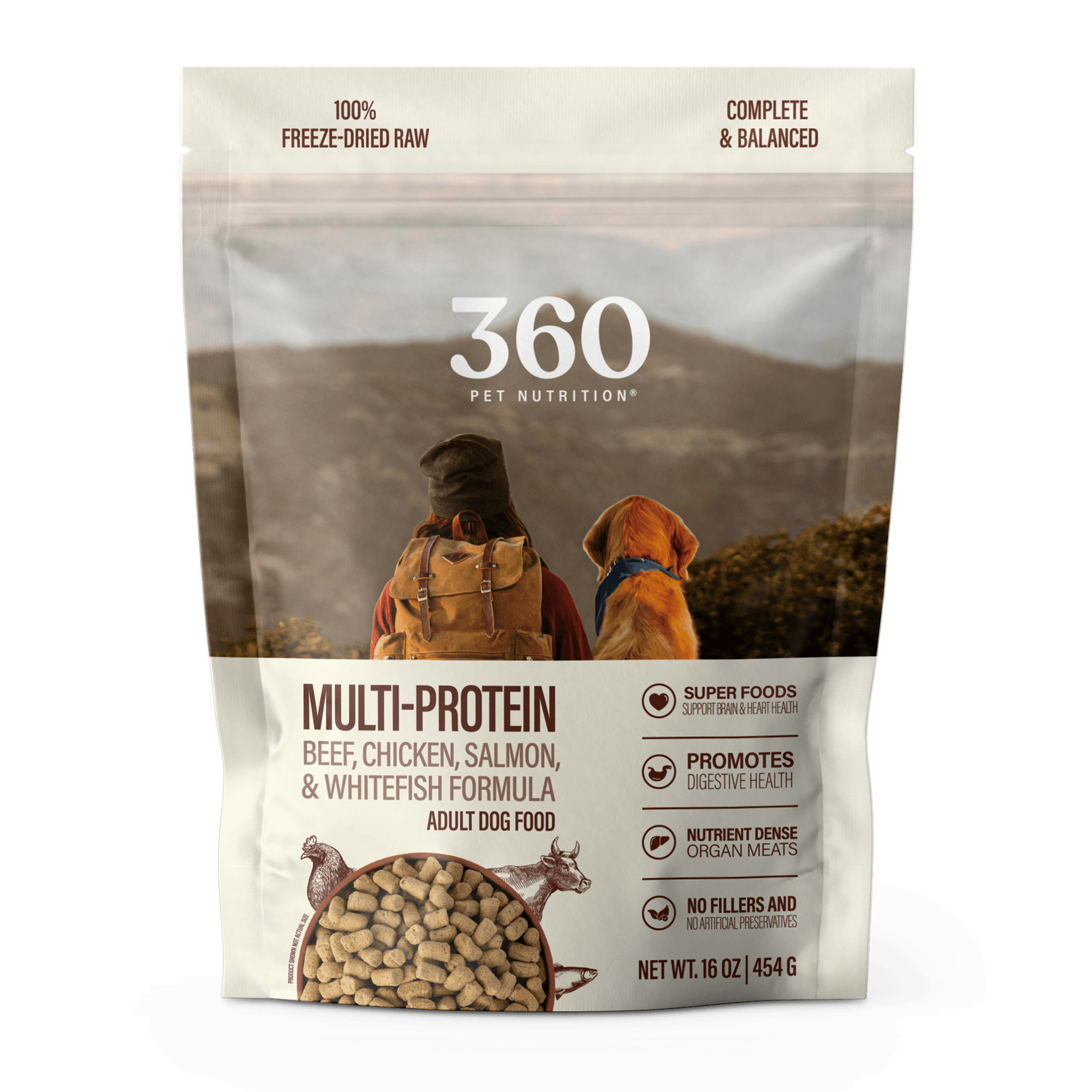 Freeze-Dried Dog Food, Multi-Protein Formula