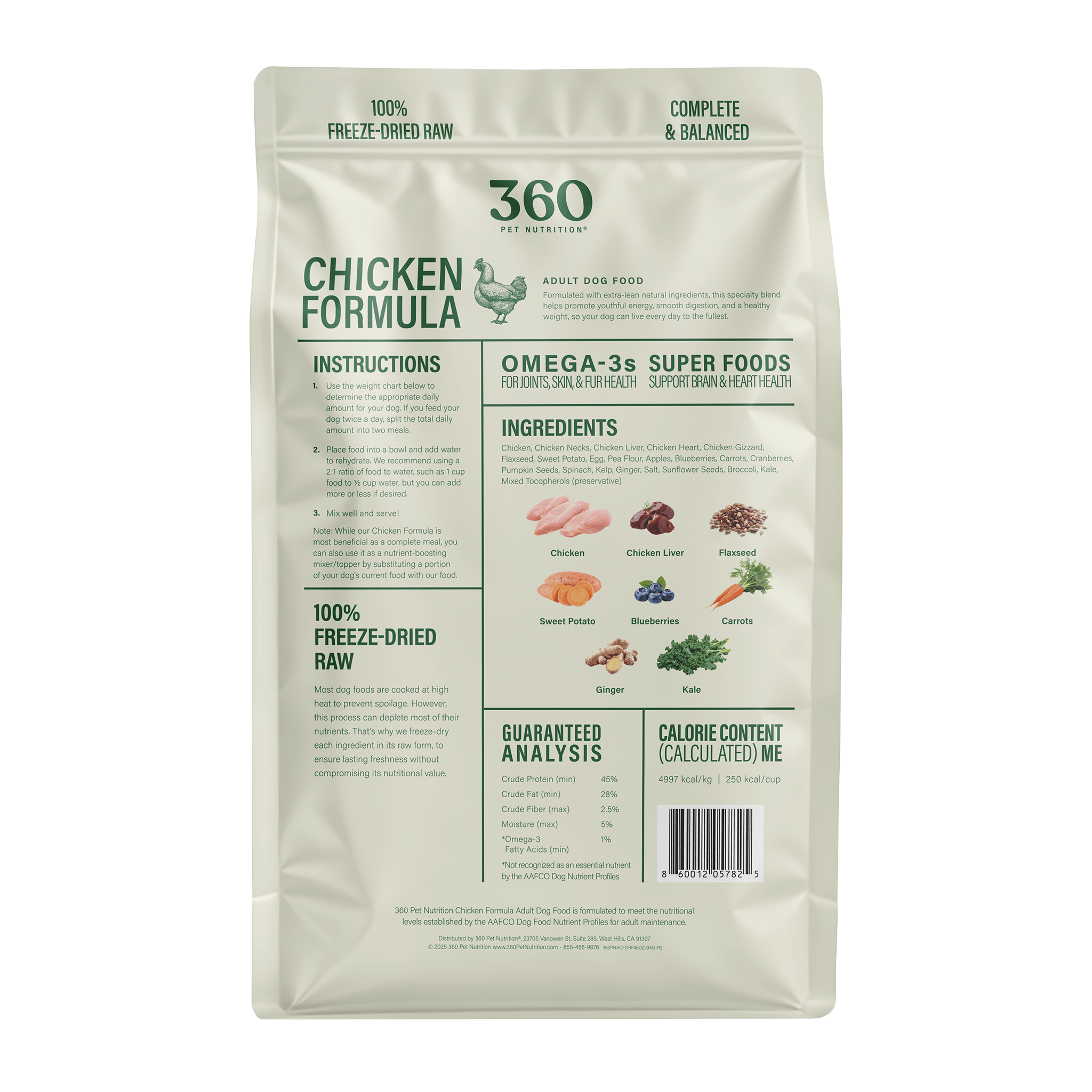 Freeze-Dried Dog Food, Chicken Formula