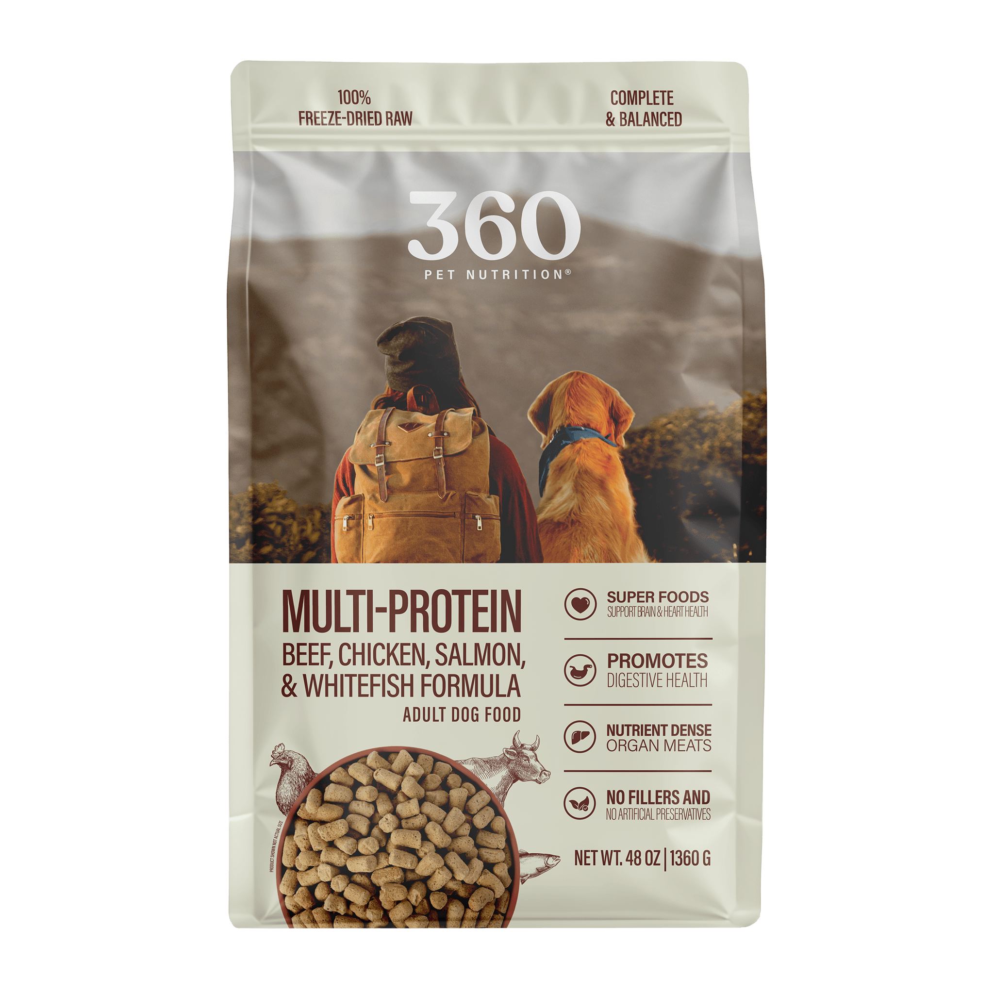 Freeze-Dried Dog Food, Multi-Protein Formula