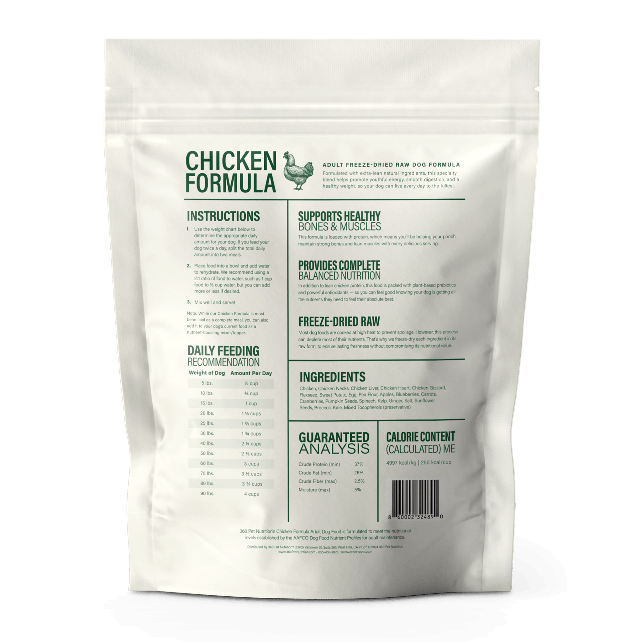 Freeze-Dried Dog Food, Chicken Formula