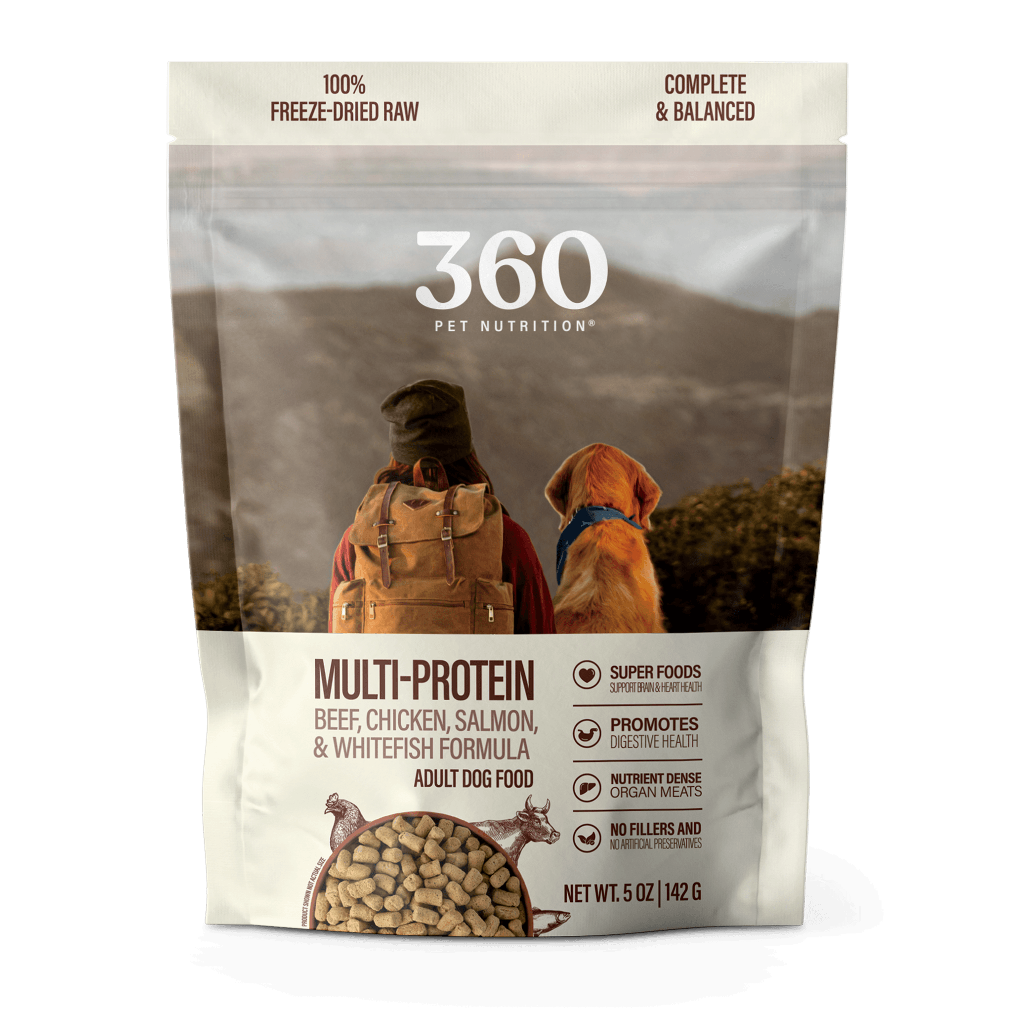Freeze-Dried Dog Food, Multi-Protein Formula
