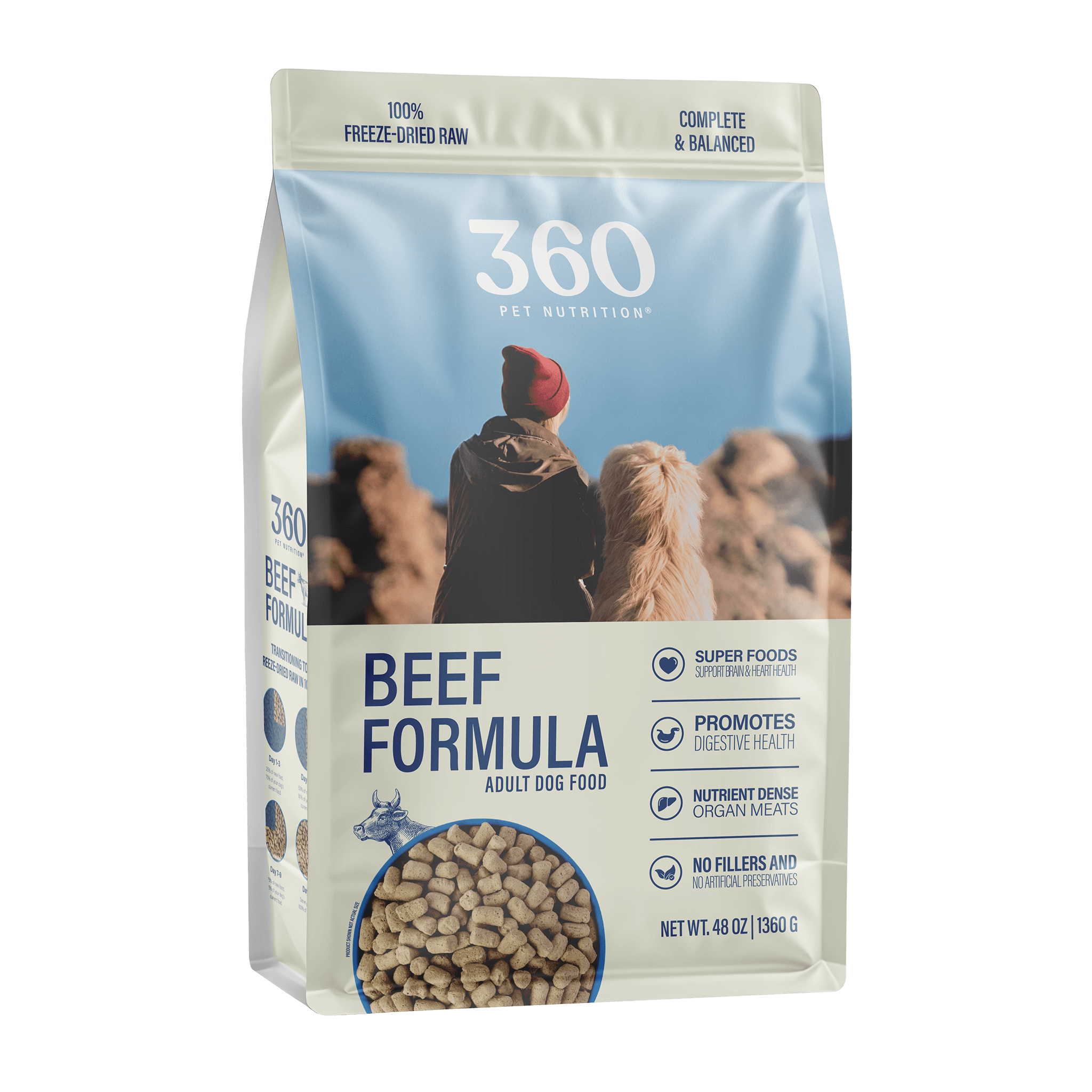 Freeze-Dried Dog Food, Beef Formula