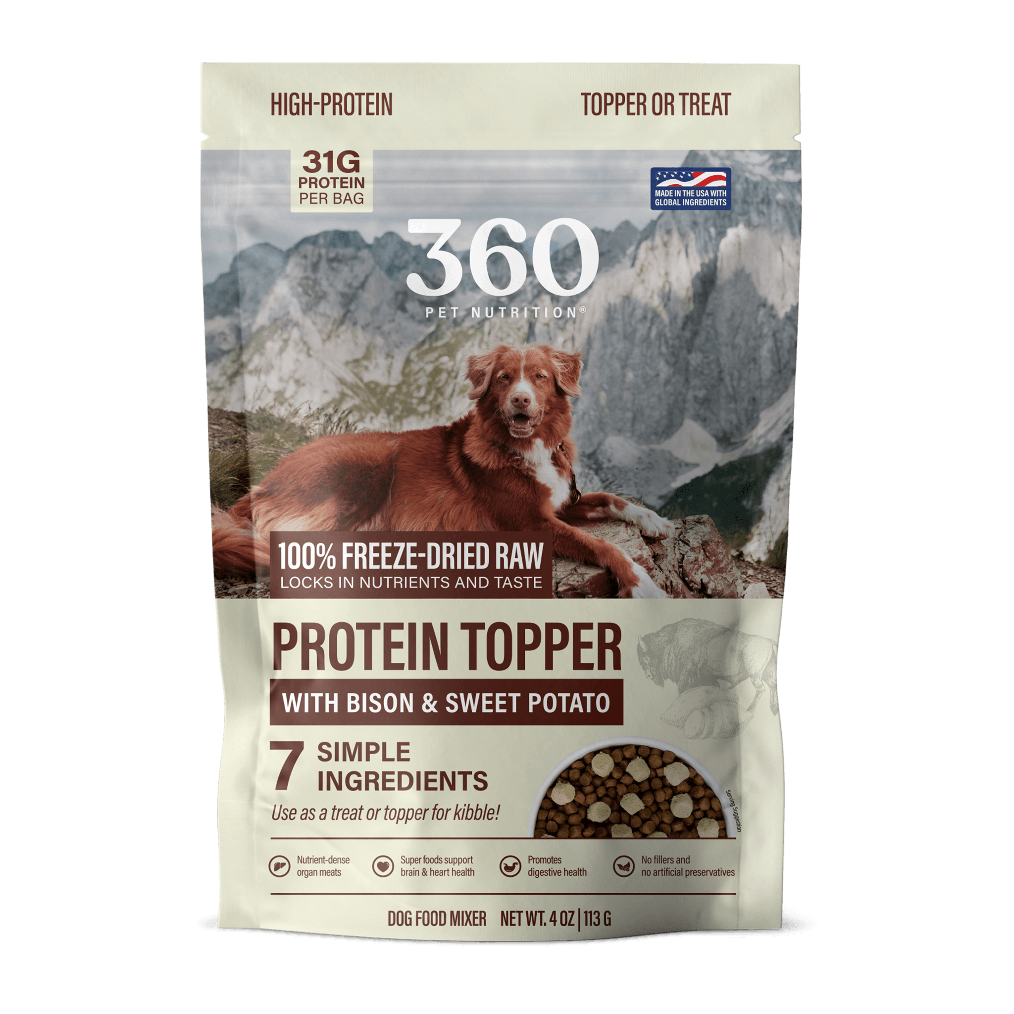 Protein Topper with Bison & Sweet Potato