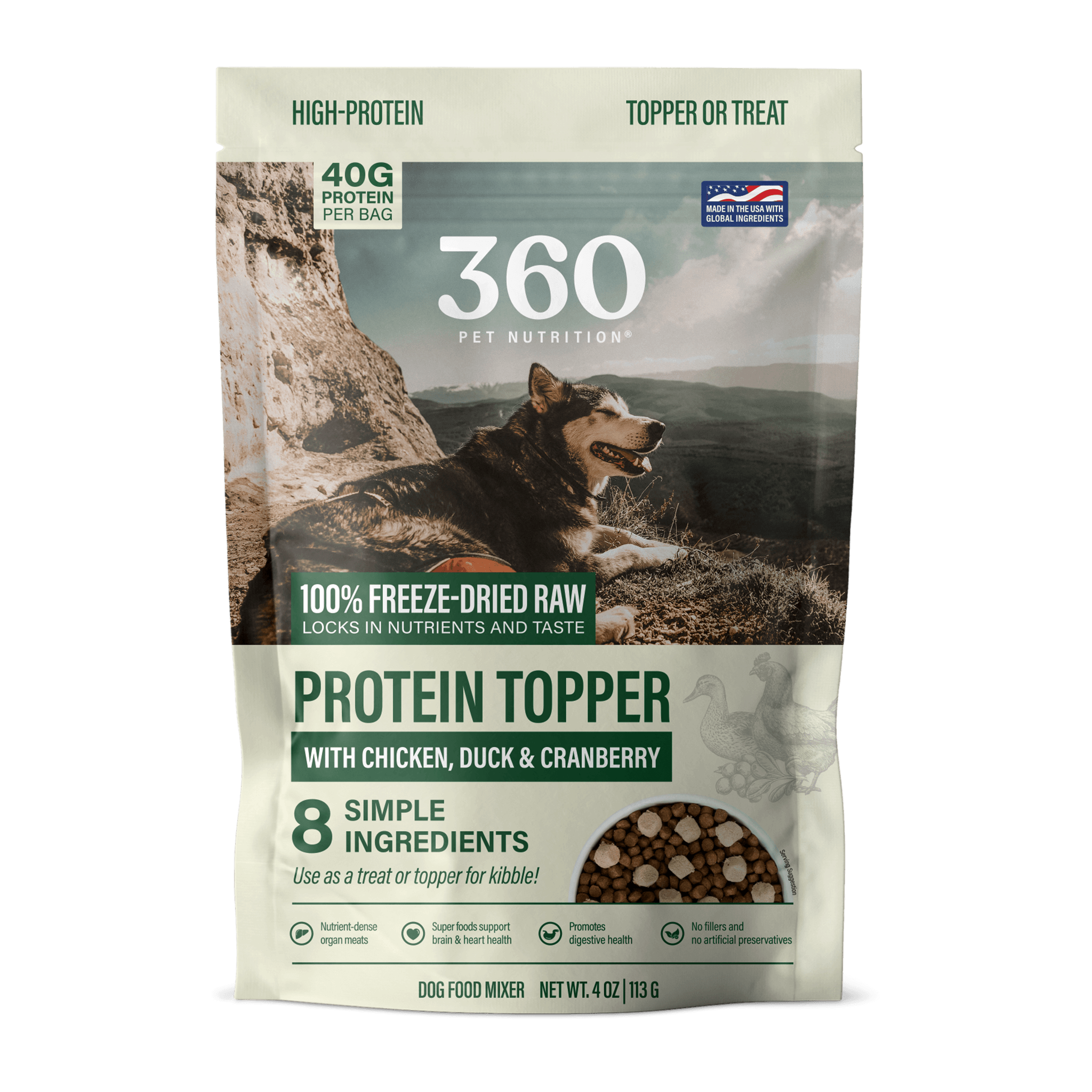 Protein Topper with Chicken, Duck & Cranberry