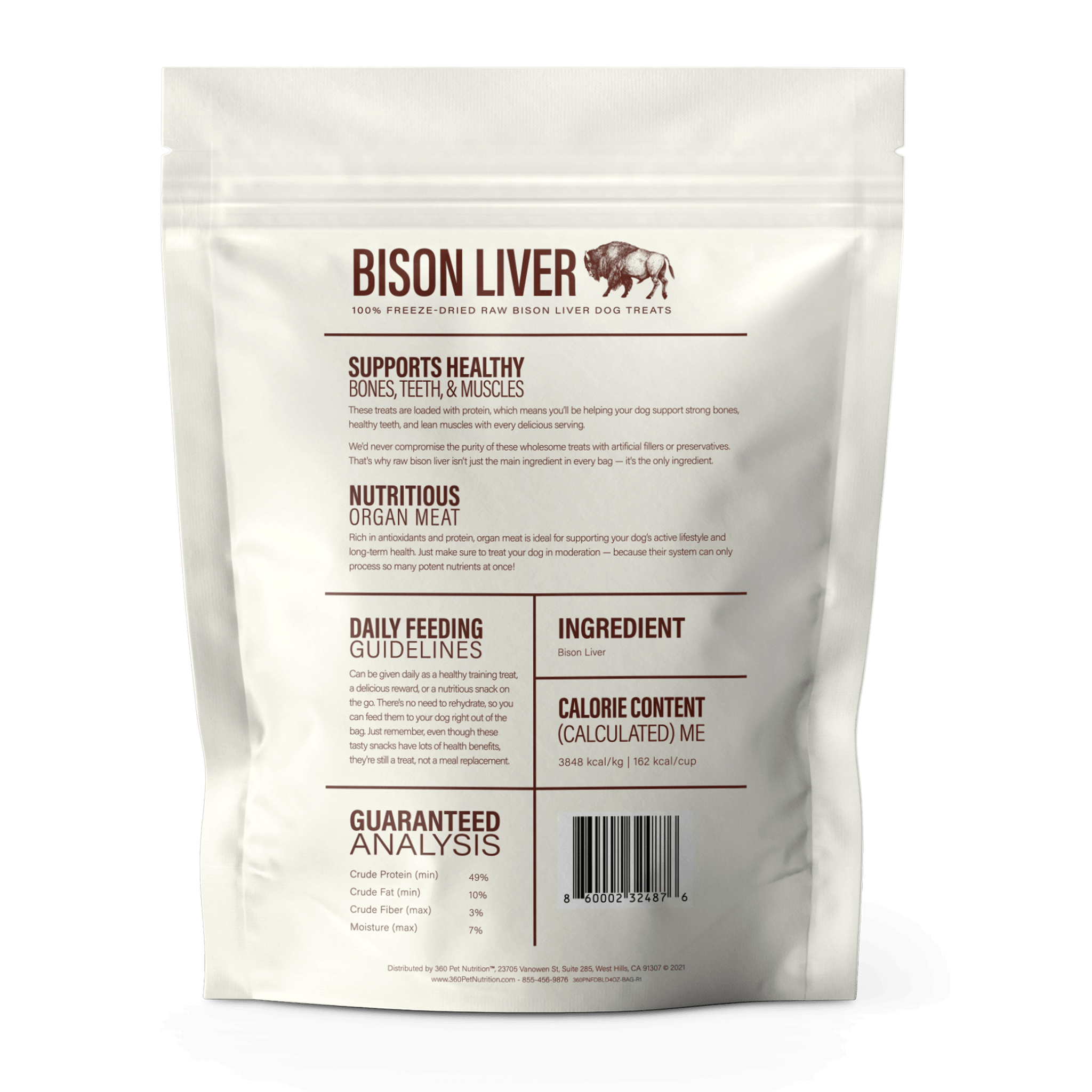 Freeze-Dried Raw Bison Liver Dog Treats